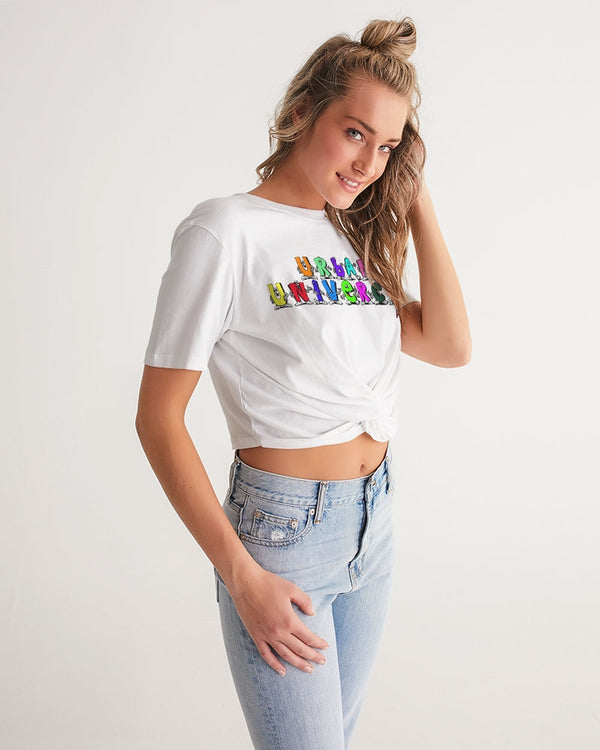 Urban Fun Women's Twist-Front Cropped Tee
