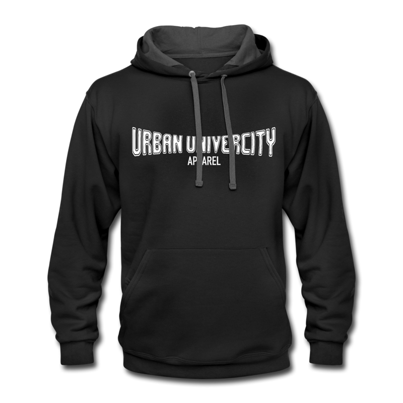 Urban U Contrast Hoodie - black/asphalt