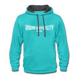 Urban U Contrast Hoodie - scuba blue/asphalt