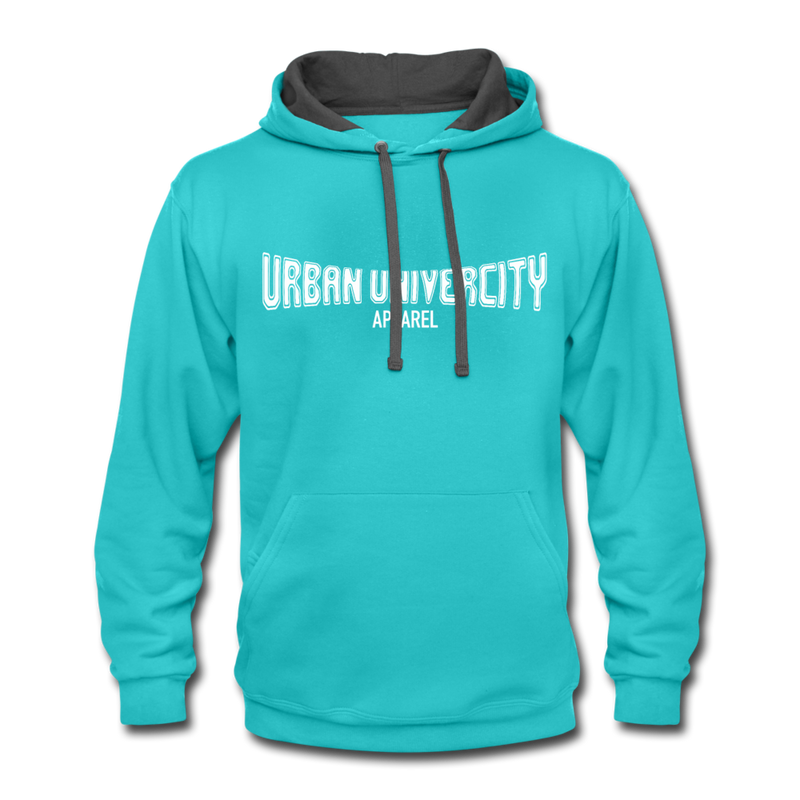Urban U Contrast Hoodie - scuba blue/asphalt